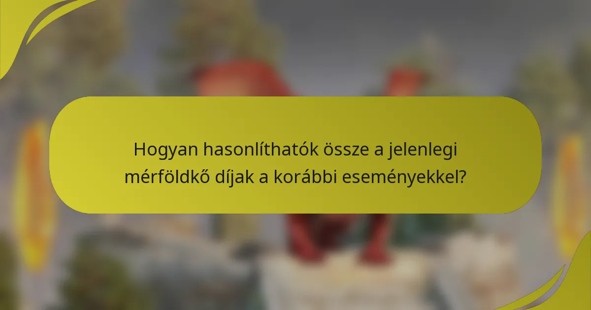 Hogyan hasonlíthatók össze a jelenlegi mérföldkő díjak a korábbi eseményekkel?